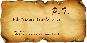Pénzes Terézia névjegykártya